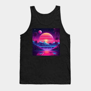 Synthwave space art Tank Top